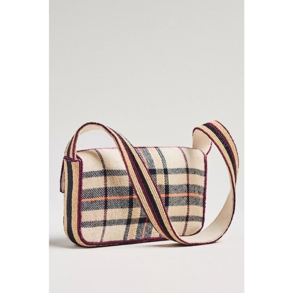 Anthropologie Fiona Beaded Horse Equestrian British Check Old Money NWT - Picture 12 of 13